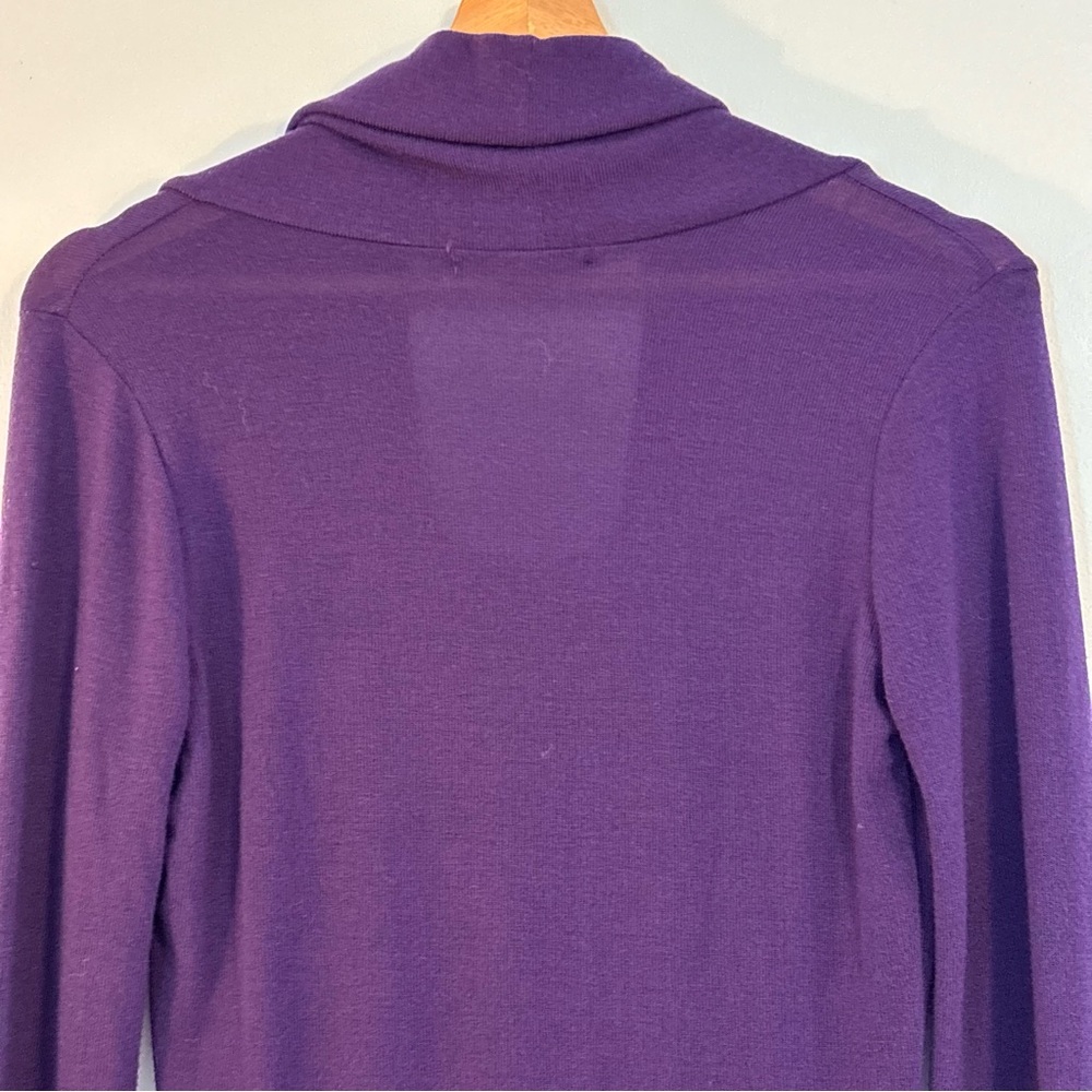 Charlotte Russe Purple Cowl Neck Stretch Top Size L - Picture 7 of 8
